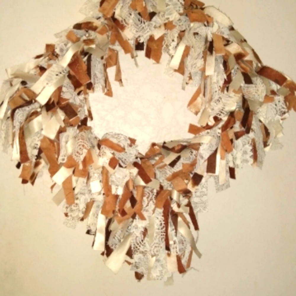 #25 Cow Print Square Fabric Wreath